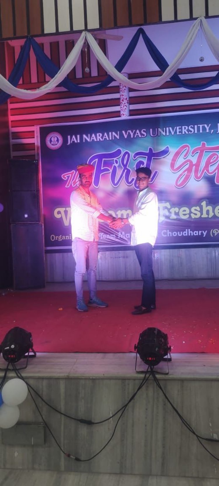 धुंधाड़ा के जेपी पटेल JNVU जोधपुर में THE FIRST STEP सम्मान से सम्मानित